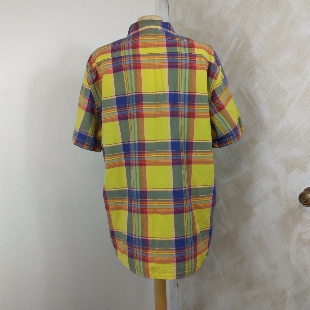 Denim & Supply Ralph Lauren yellow plaid short sleeve button shirt casual XXL - Picture 4 of 9